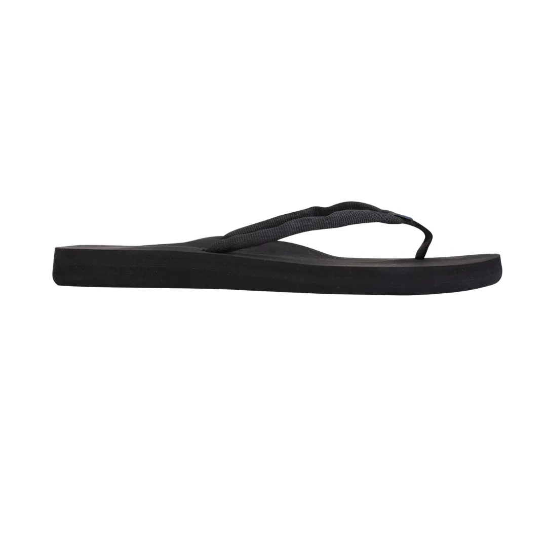 RAINBOW 301ASTNSW/BLK THE LOW CLOUD WMN'S (Medium) Black Leather Strap Sandals Grip Support
