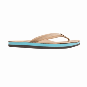 RAINBOW 301ALCMNW/OCEN THE TROPICS WMN'S (Narrow) Sierra Brown/Ocean Leather Strap Sandals Stylish and Comfortable Daily Mobility