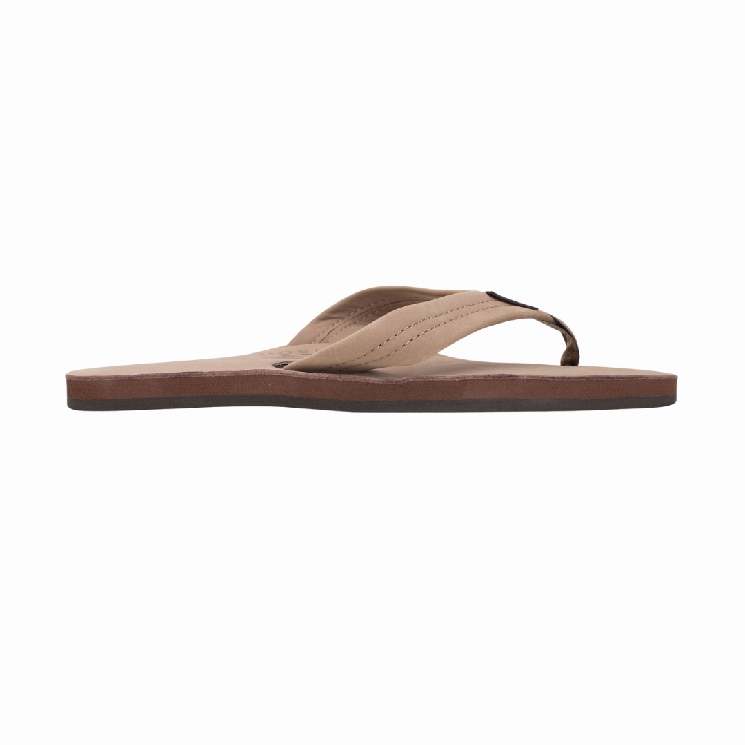 RAINBOW 301ALTS0W/DKBR SINGLE LAYER PREMIER WMN'S (Medium) Dark Brown Leather Strap Sandals Earth Hue