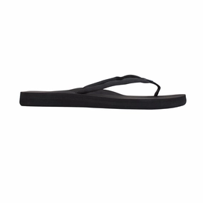 RAINBOW 301ASTNSW/BLK THE LOW CLOUD WMN'S (Medium) Black Leather Strap Sandals Grip Support
