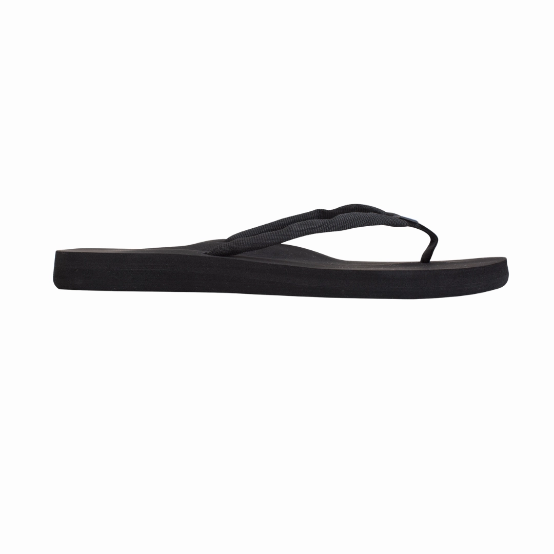 RAINBOW 301ASTNSW/BLK THE LOW CLOUD WMN'S (Medium) Black Leather Strap Sandals Flexible Sole Active Life