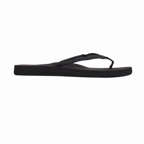 RAINBOW 301ASTNSW/BLK THE LOW CLOUD WMN'S (Medium) Black Leather Strap Sandals Grip Support