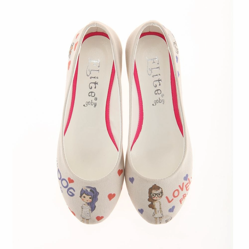 Daily Comfort Cute Girls and Dogs Ballerinas Shoes 1111