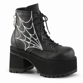 RANGER-105 DemoniaCult Black Vegan Leather Sexy Women's Ankle Boots (Alternative Footwear) Adidas Shoes For Kids