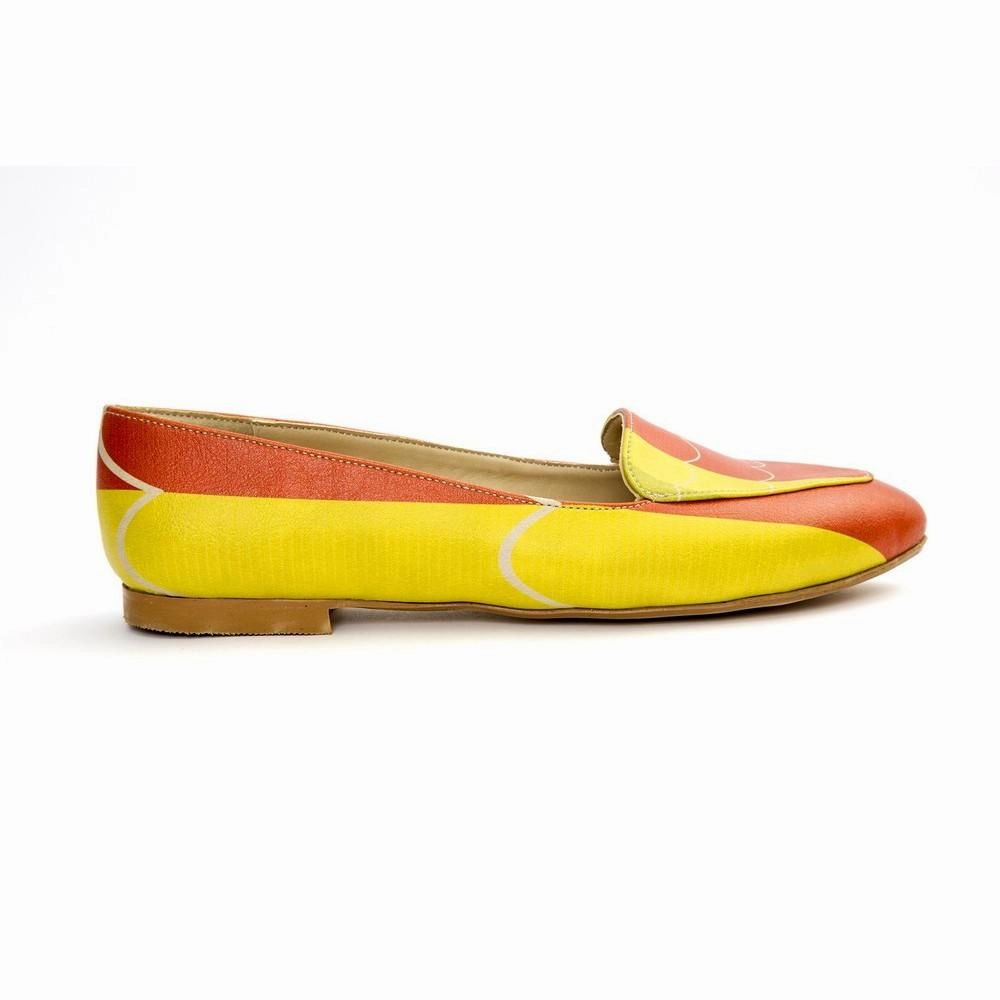 Red and Yellow Pattern Ballerinas Shoes OMR7209 Star Shine