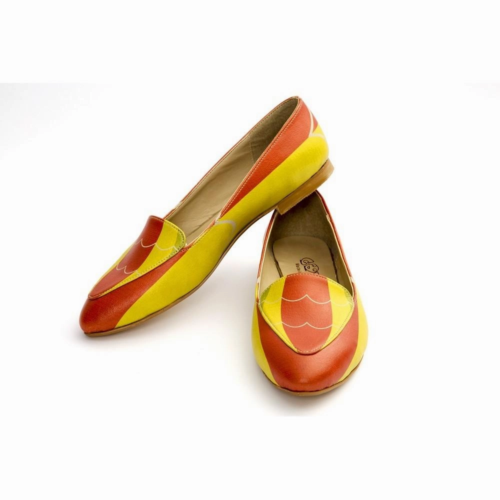 Skin Fresh Red and Yellow Pattern Ballerinas Shoes OMR7209