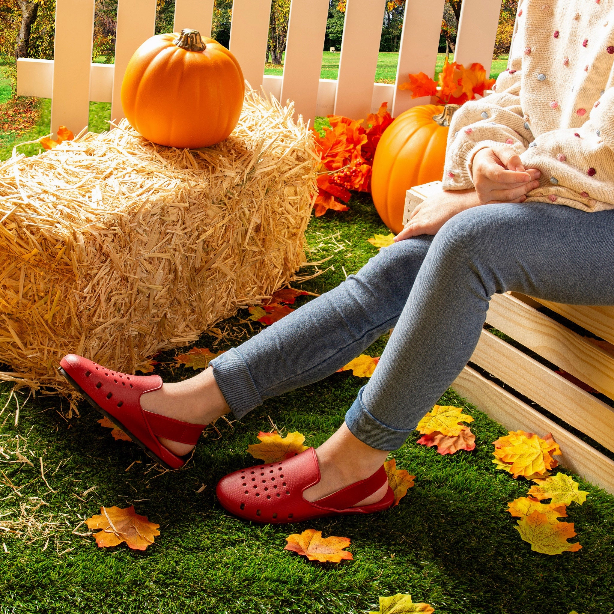 Asics Shoes Vintage RED CLASSIC MULE SLINGERS (size up 1 size) <br><span style="font-size: 8px; font-weight: normal;"> Girls red shoes functions as water shoes - kids sandals.