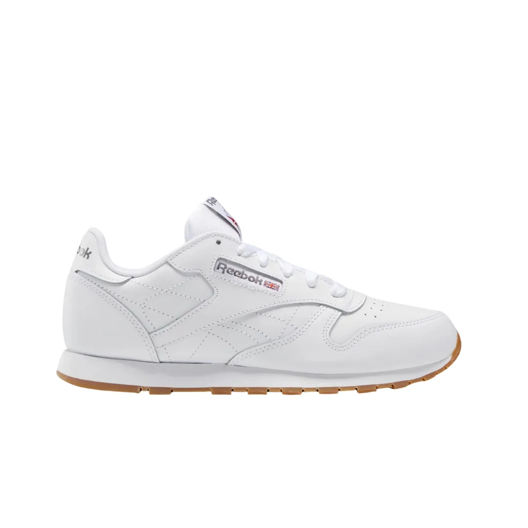 REEBOK 100010472 (GZ6098) CL LTHR JR`S (Medium) White/White Lether Lifestyle Shoes Waterproof Option