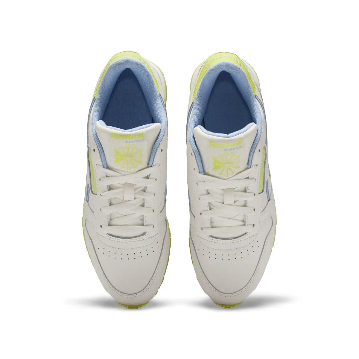 Flight Go REEBOK EF3277 CL LTHR WMN'S (Medium) Chalk/Blue/Yellow Leather Lifestyle Shoes