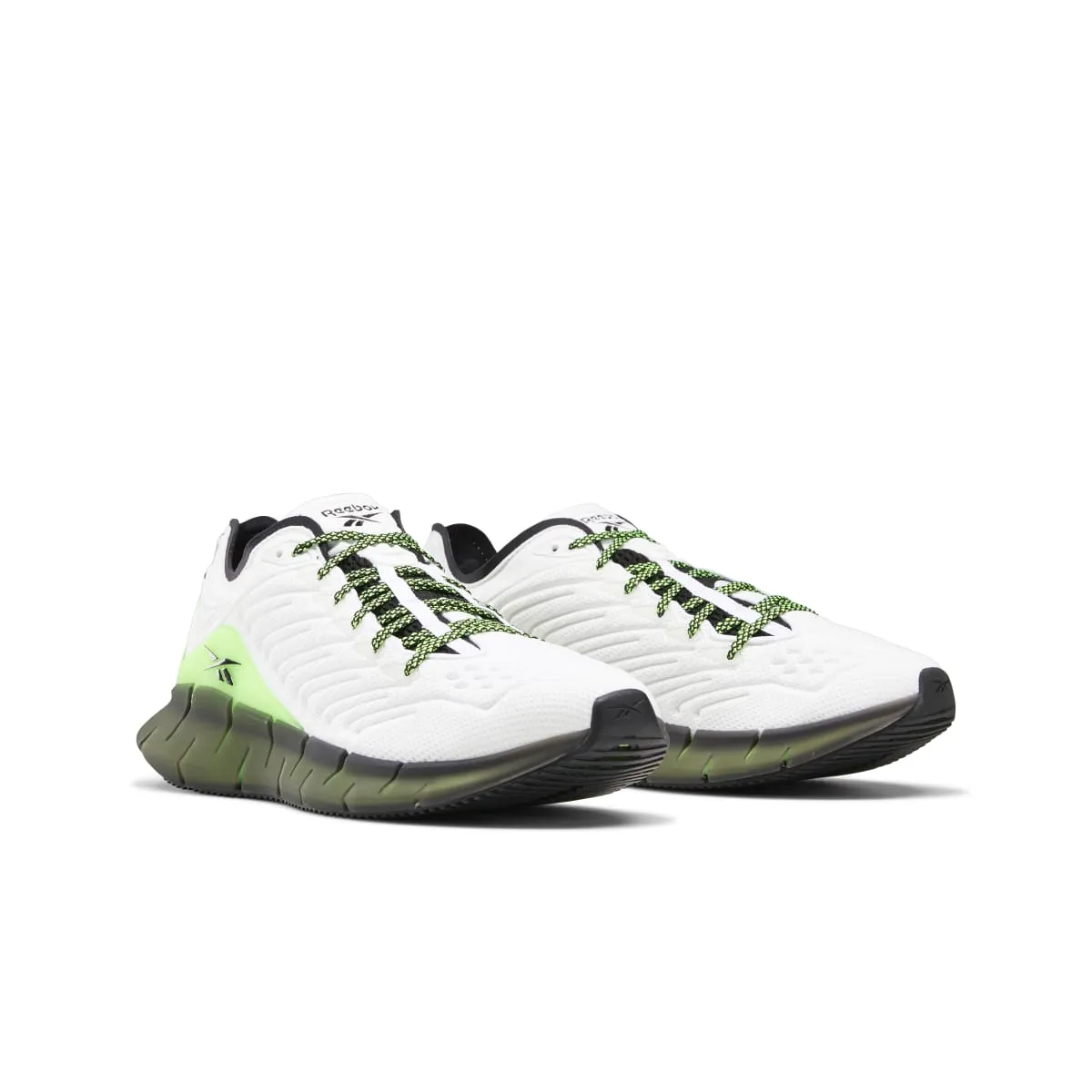 REEBOK FZ3101 ZIG KINETICA MN'S (Medium) White/Green/Black Mesh Running Shoes Impact-absorbing