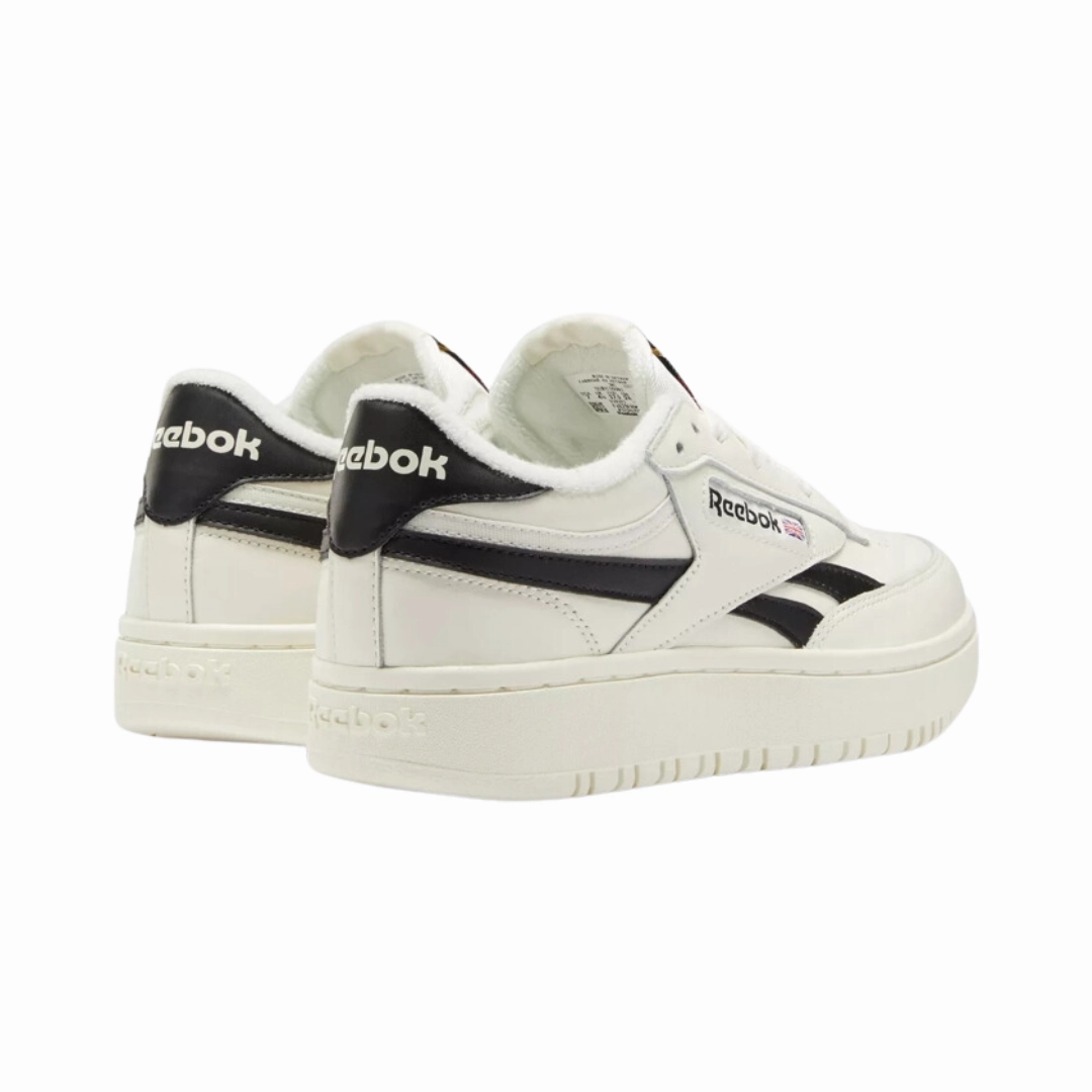 Autumn Running peak - running REEBOK 100010773 CLUB C DOUBLE REVENGE Wmn`s (Medium) Chalk/Black Leather Lifestyle Shoes