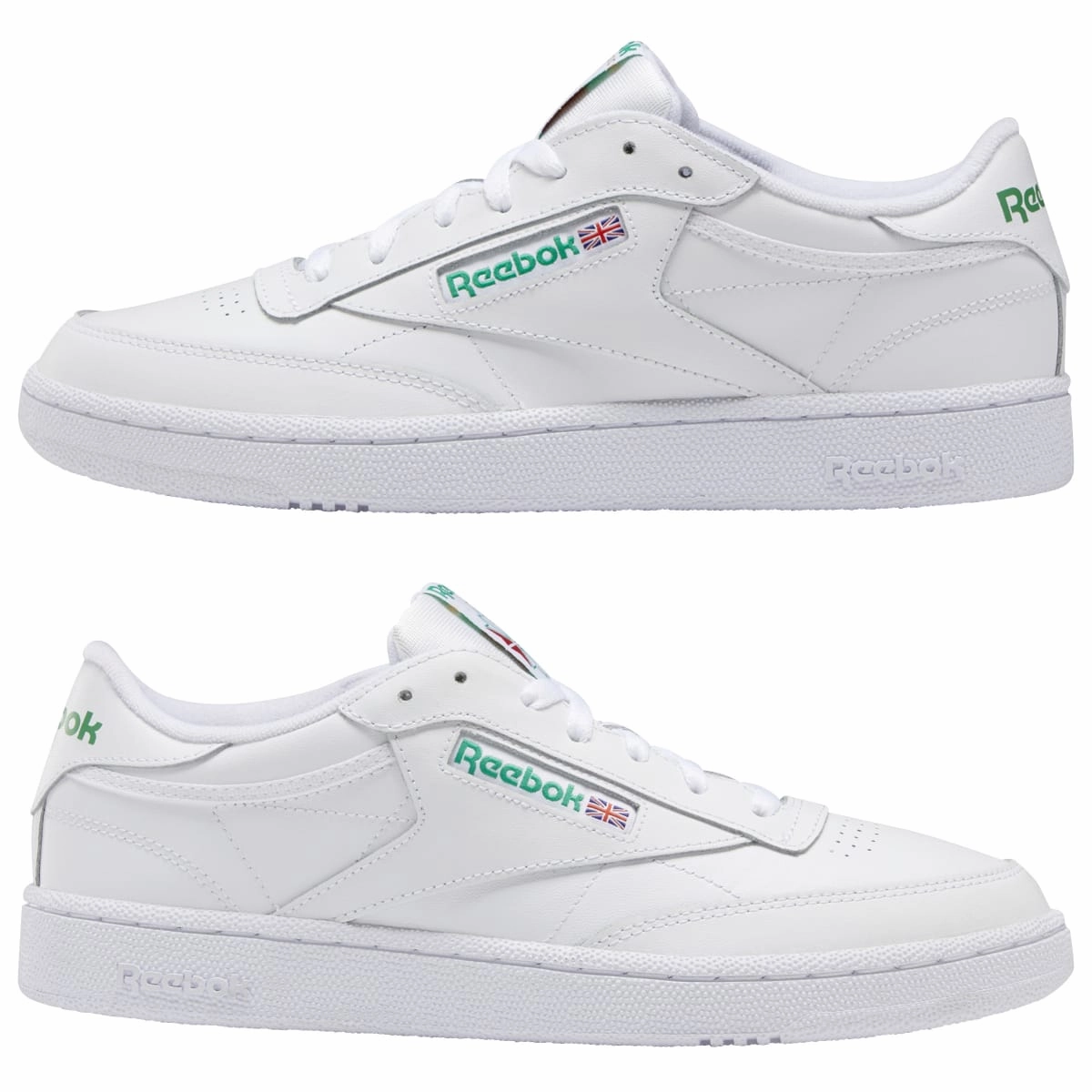 Fun Hike REEBOK AR0456 (100000155) CLUB C 85 MN'S (Medium) White/Green Leather Lifestyle Shoes