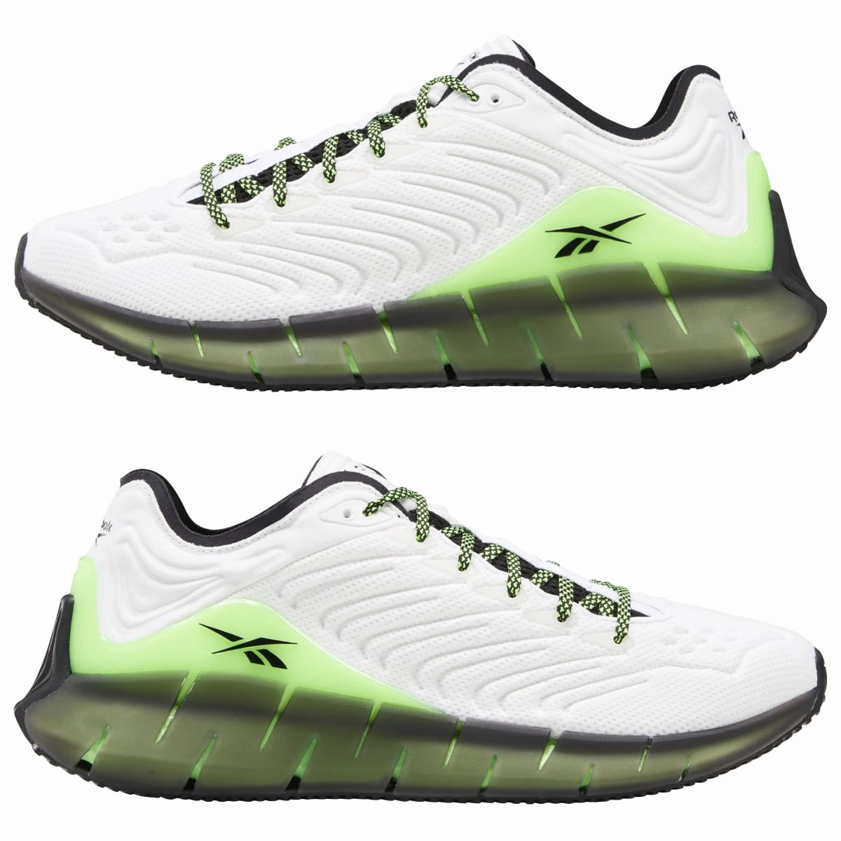 Calm Step REEBOK FZ3101 ZIG KINETICA MN'S (Medium) White/Green/Black Mesh Running Shoes