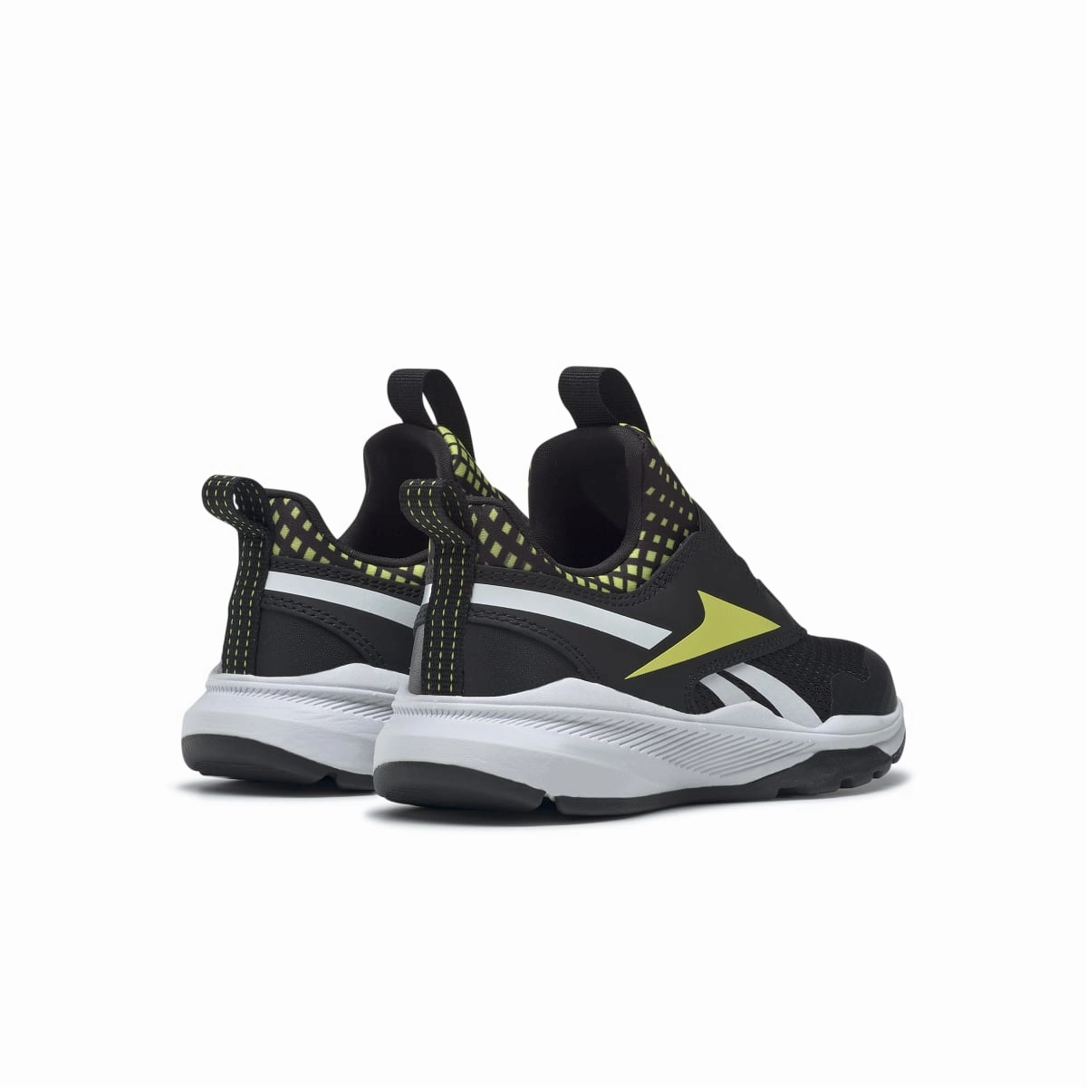 REEBOK GW1238 XT SPRINTER SLIP-ON YHT'S (Medium) Black/Yellow/White Textile & Leather Running Shoes Leisure Day