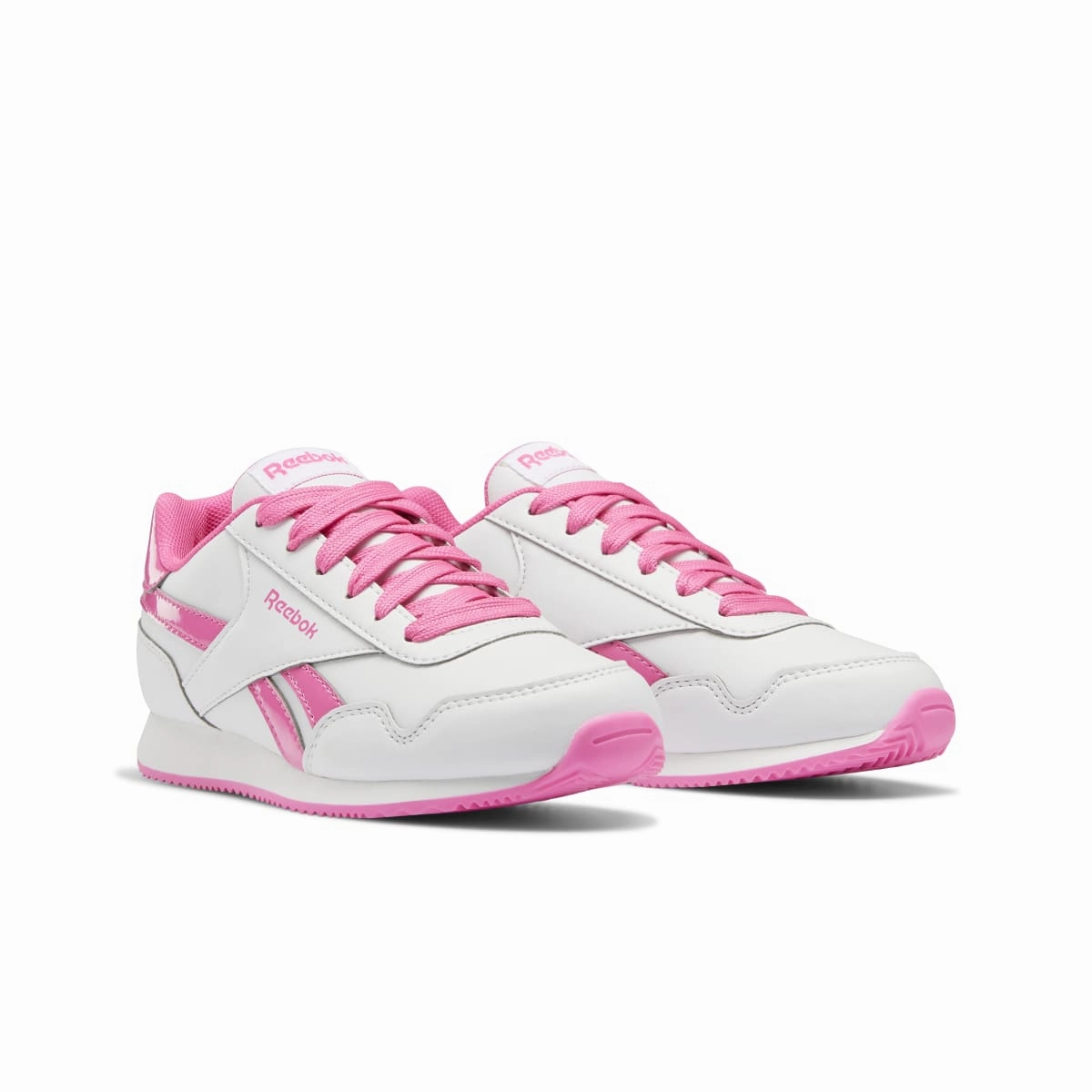 REEBOK GW3704 ROYAL CL JOGGER 3.0 JR'S (Medium) White/White/Pink Synthetic Lifestyle Shoes BMX boots inline skating shoes