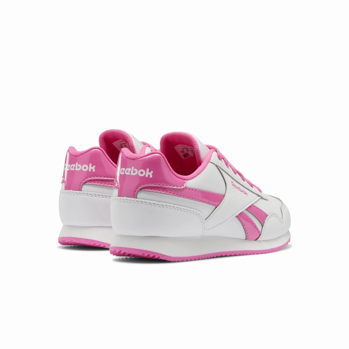 REEBOK GW3704 ROYAL CL JOGGER 3.0 JR'S (Medium) White/White/Pink Synthetic Lifestyle Shoes Cafe Outfit