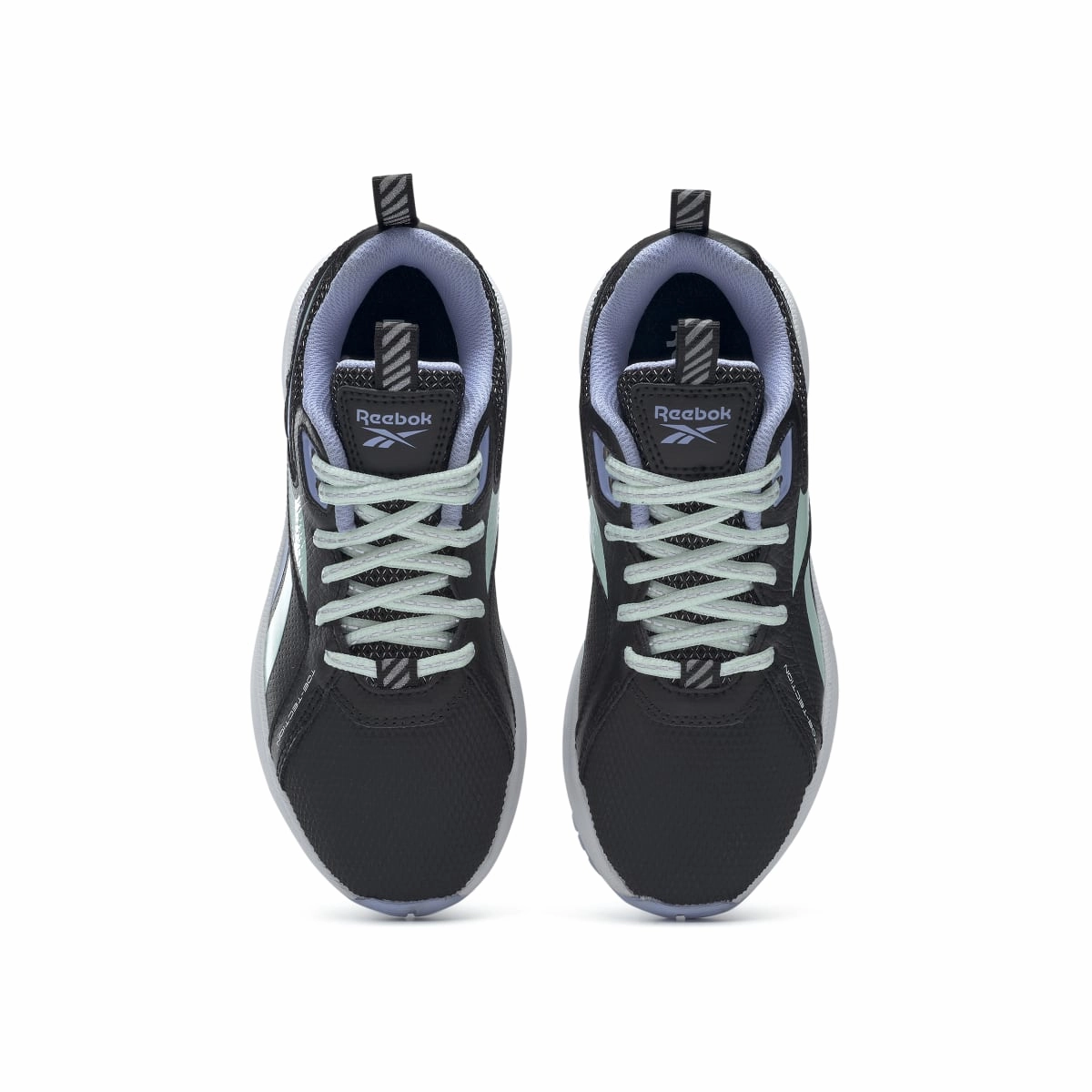 REEBOK GW9693 DURABLE XT KID'S (Medium) Black/Mist/Lilac Leather & Rubber Running Shoes Move Bold