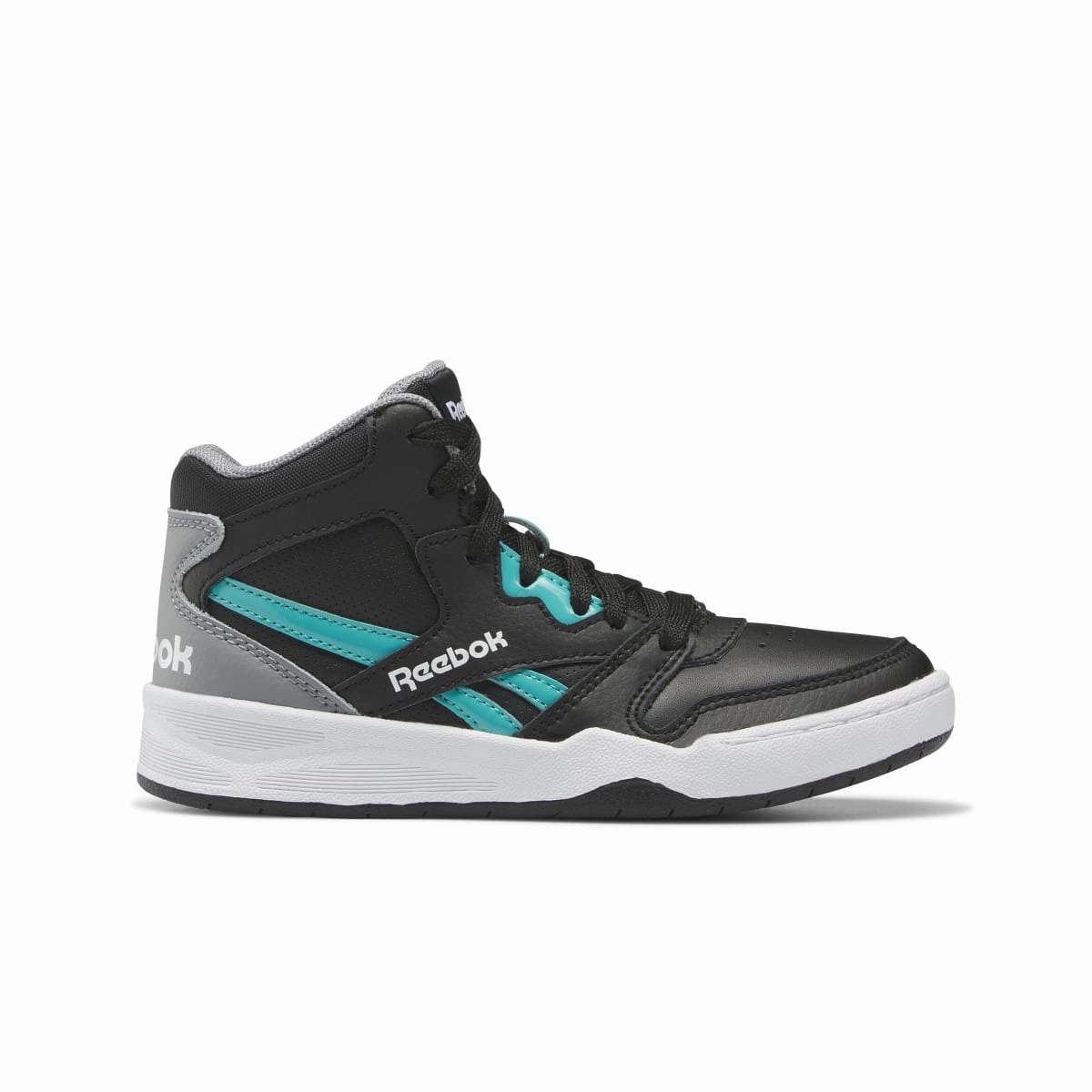 Practical Use Sports fan REEBOK GX1456 BB4500 COURT KID'S (Medium) Black/Grey/Teal Synthetic & Leather Basketball Shoes