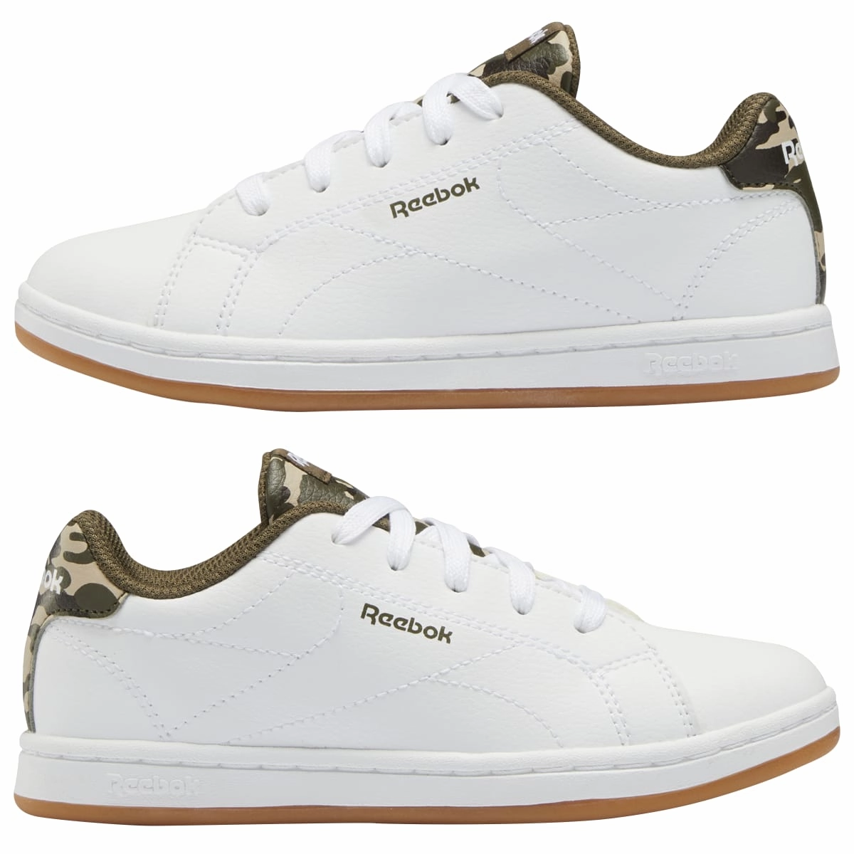 REEBOK GY8489 ROYAL COMPLETE CLN 2.0 JR'S (Medium) White/White/Green Synthetic Lifestyle Shoes Energy Rise