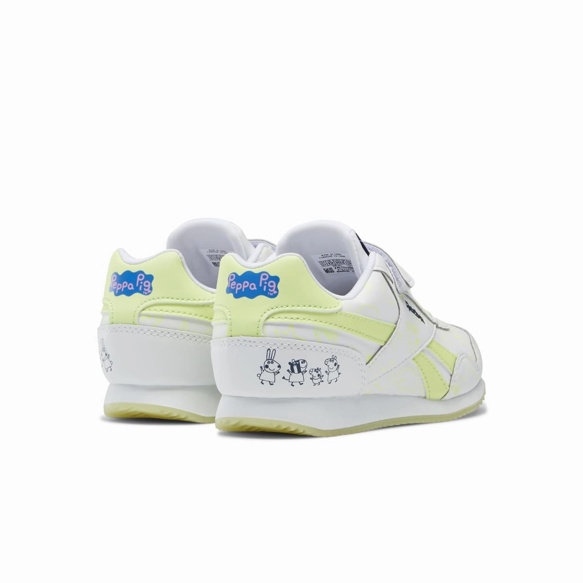 High Support REEBOK GZ6490 ROYAL CL JOGGER 3.0 1V YTH'S (Medium) White/Energy Glow/ White Synthetic Lifestyle Shoes