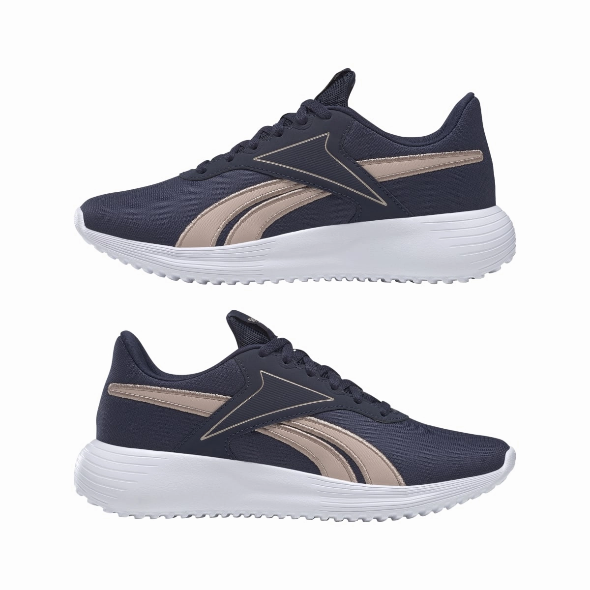 tile - floor shoes REEBOK H00891 LITE 3.0 WMN'S (Medium) Navy/Rose Gold/White Textile Running Shoes