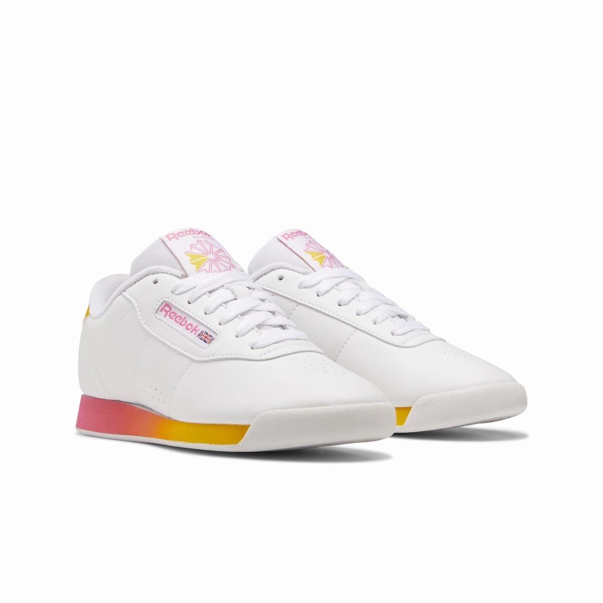 REEBOK HP7571 PRINCESS WMN'S (Medium) White/Pink/Yellow Synthetic Lifestyle Shoes Upgraded version