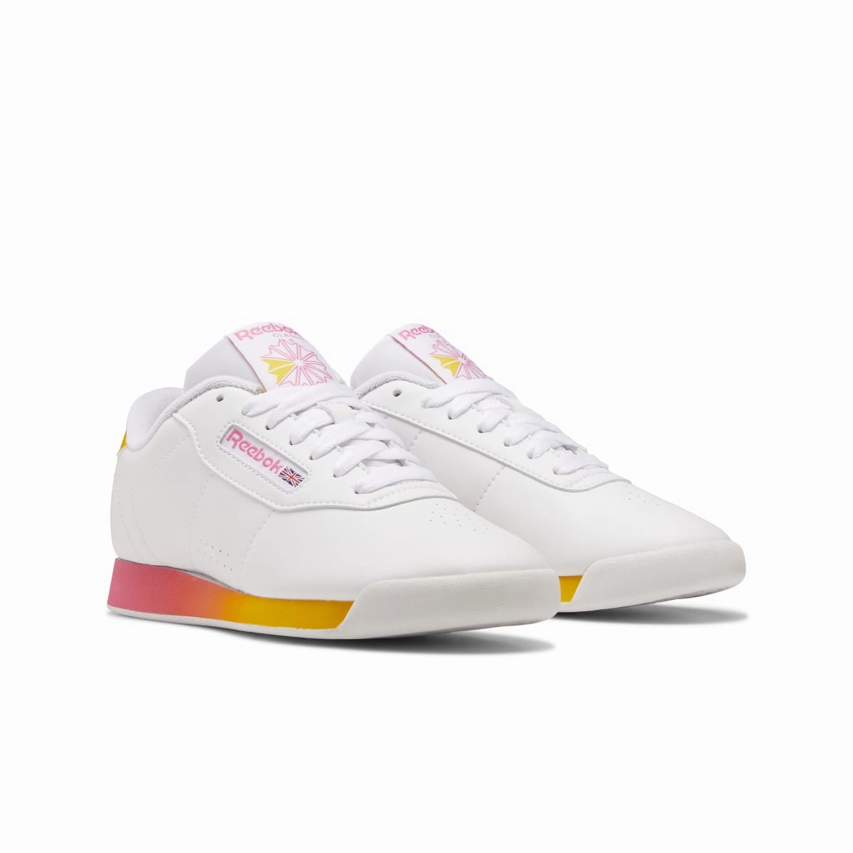 REEBOK HP7571 PRINCESS WMN'S (Medium) White/Pink/Yellow Synthetic Lifestyle Shoes Upgraded version