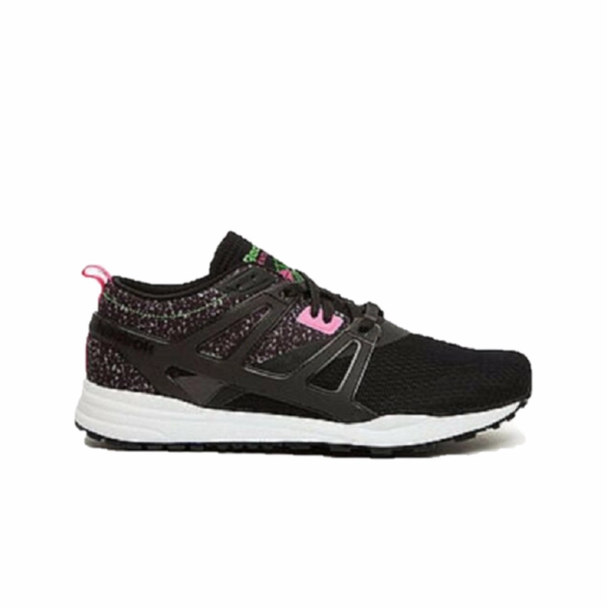 REEBOK V63497 VENTILATOR ADAPT GRAPHIC MN'S (Medium) Black/Green/Pink Mesh/Leather Running Shoes Soft Sole