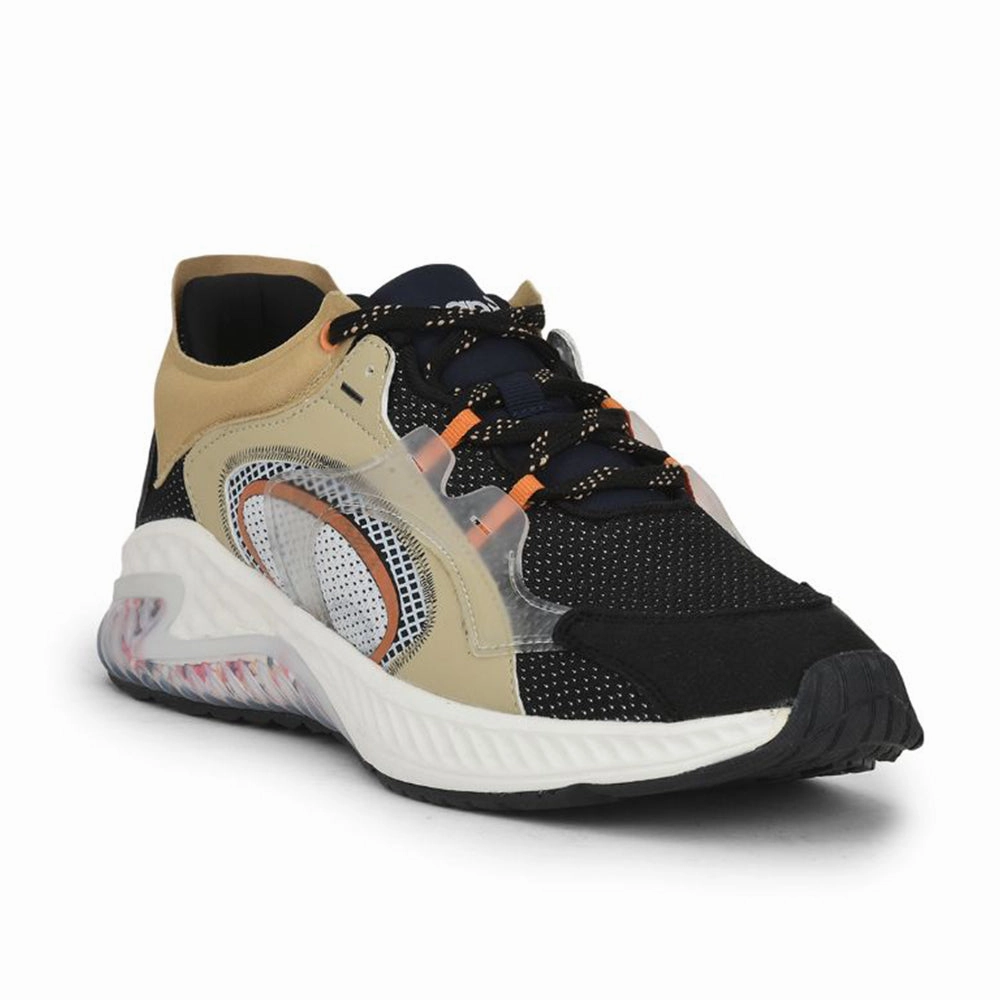 Best Basketball Training Shoes Leap7x Black Sports Lacing Running Shoes For Men SNOOKER By Liberty