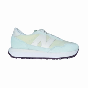 Break Step NEW BALANCE WS237HTG 237 v1 WMN'S (Medium) Light Aqua/White Suede & Mesh Lifestyle Shoes