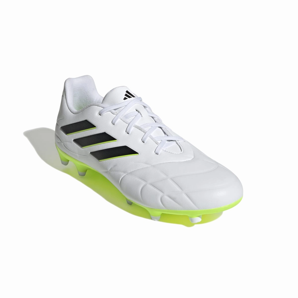 Relaxed Step ADIDAS HQ8984 COPA PURE.3 FG MN'S (Medium) White/Black/Lemon Leather Soccer Shoes