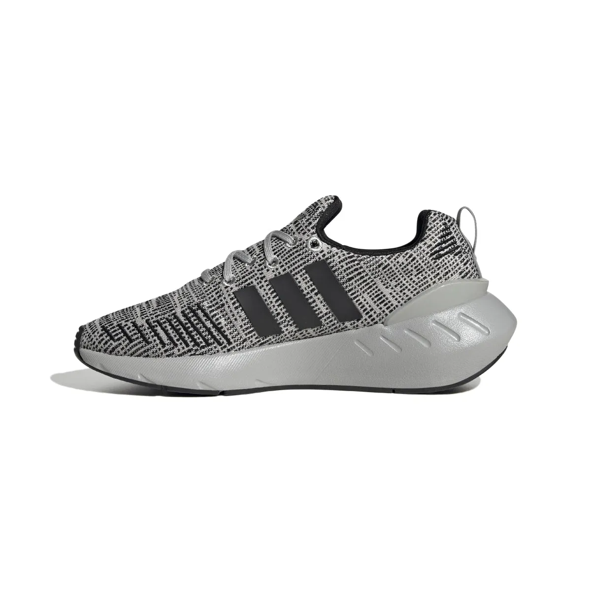 Street Mood Soft Grip ADIDAS GZ1555 SWIFT RUN 22 JR'S (Medium) Grey/Black/Grey Mesh Running Shoes