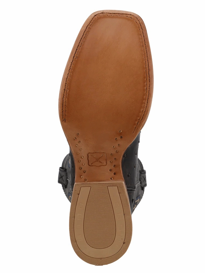 Size 15 Steel Toe Work Boots Twisted X MRSL045 Mens Ruff Stock Square Toe Ostrich Boot Black - 11