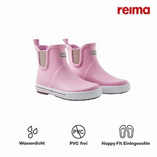 Suede Adidas Shoes Reima Ankles Waterproof Low Cut Rain Boots Outdoor Rubber Boot for Kids, Light Pink, 12/12.5 Little Kid