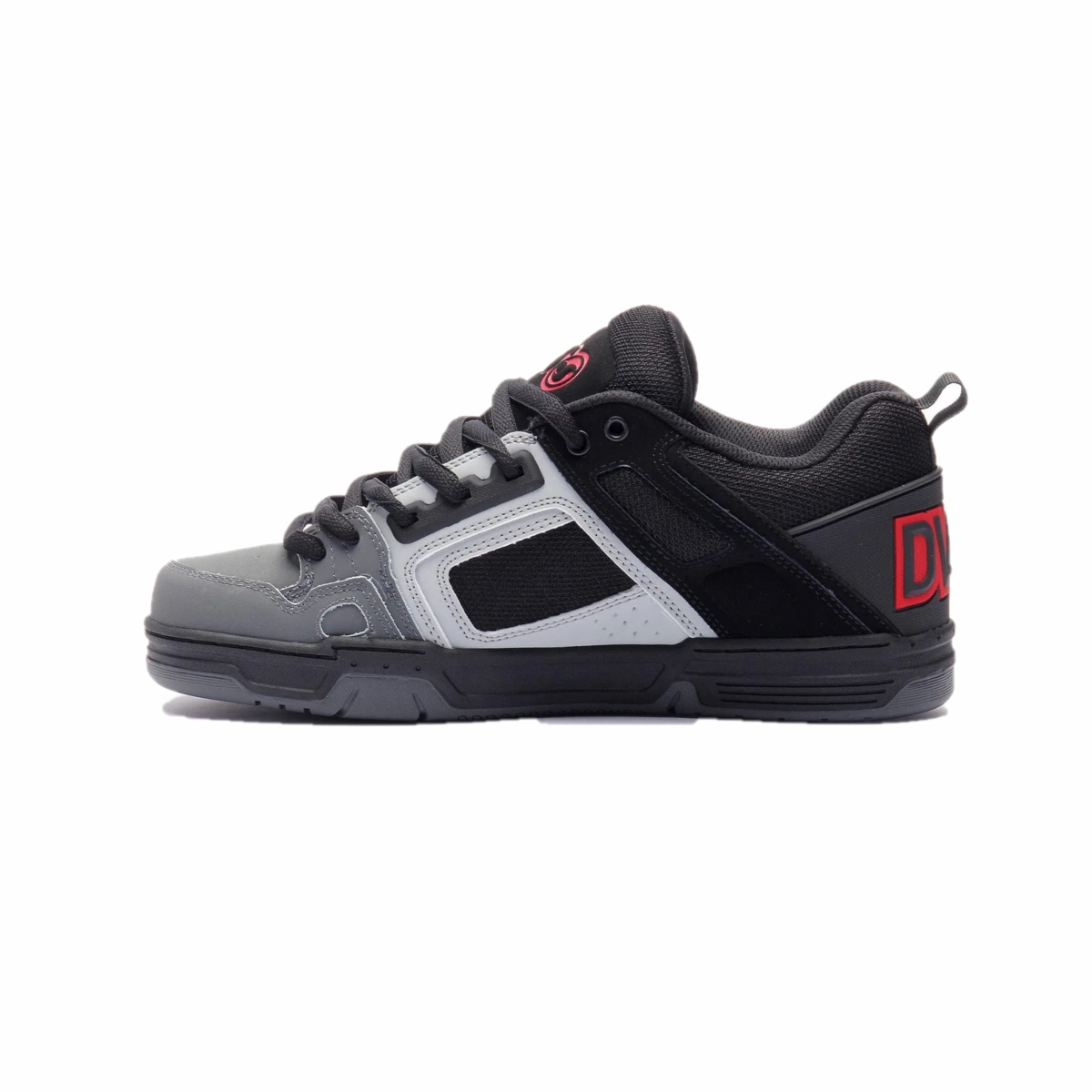 Flower Jog DVS F0000029701 COMANCHE MN'S (Medium) Black/Gray/Red Leather & Nubuck Skate Shoes