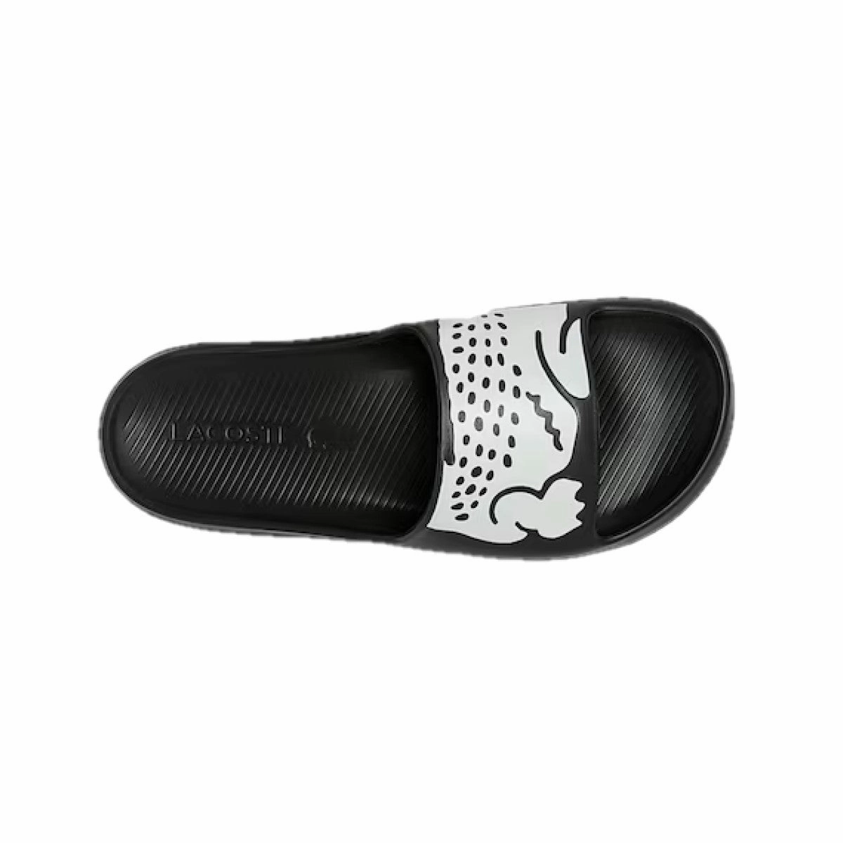 LACOSTE 7-41CMA0010312 CROCO 2.0 0721 2 MN'S (Medium) Black/White Synthetic Slides Current Jog