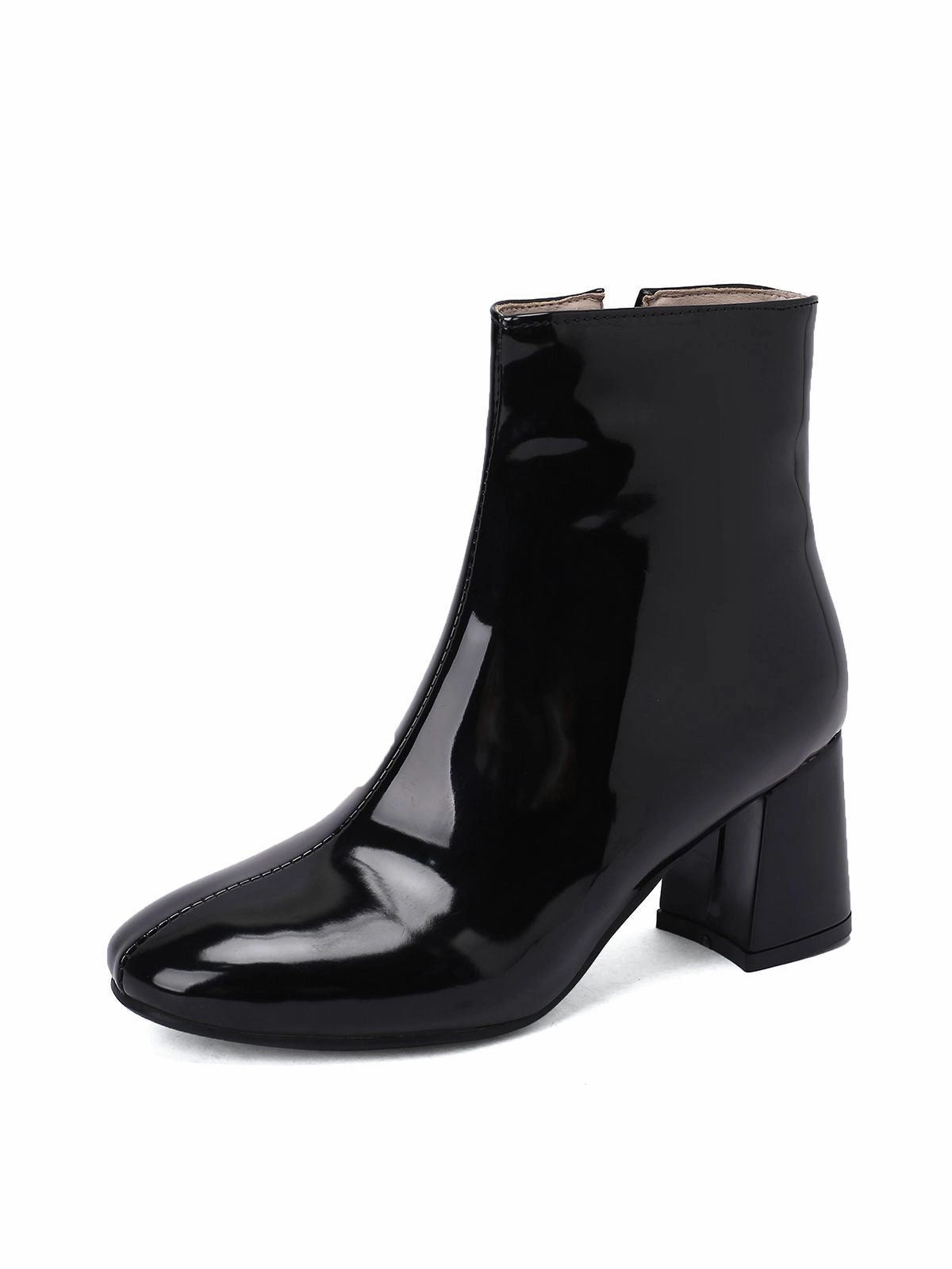 Retro Christmas Patent Leather Block Heel Ankle Boots Asos Adidas Shoes