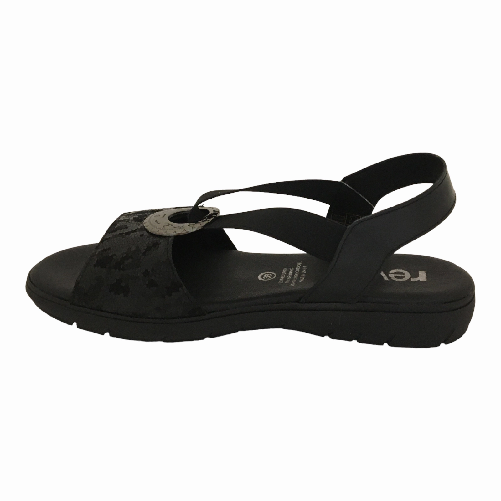 Flower Pop Reva  Kaya Black Sandal