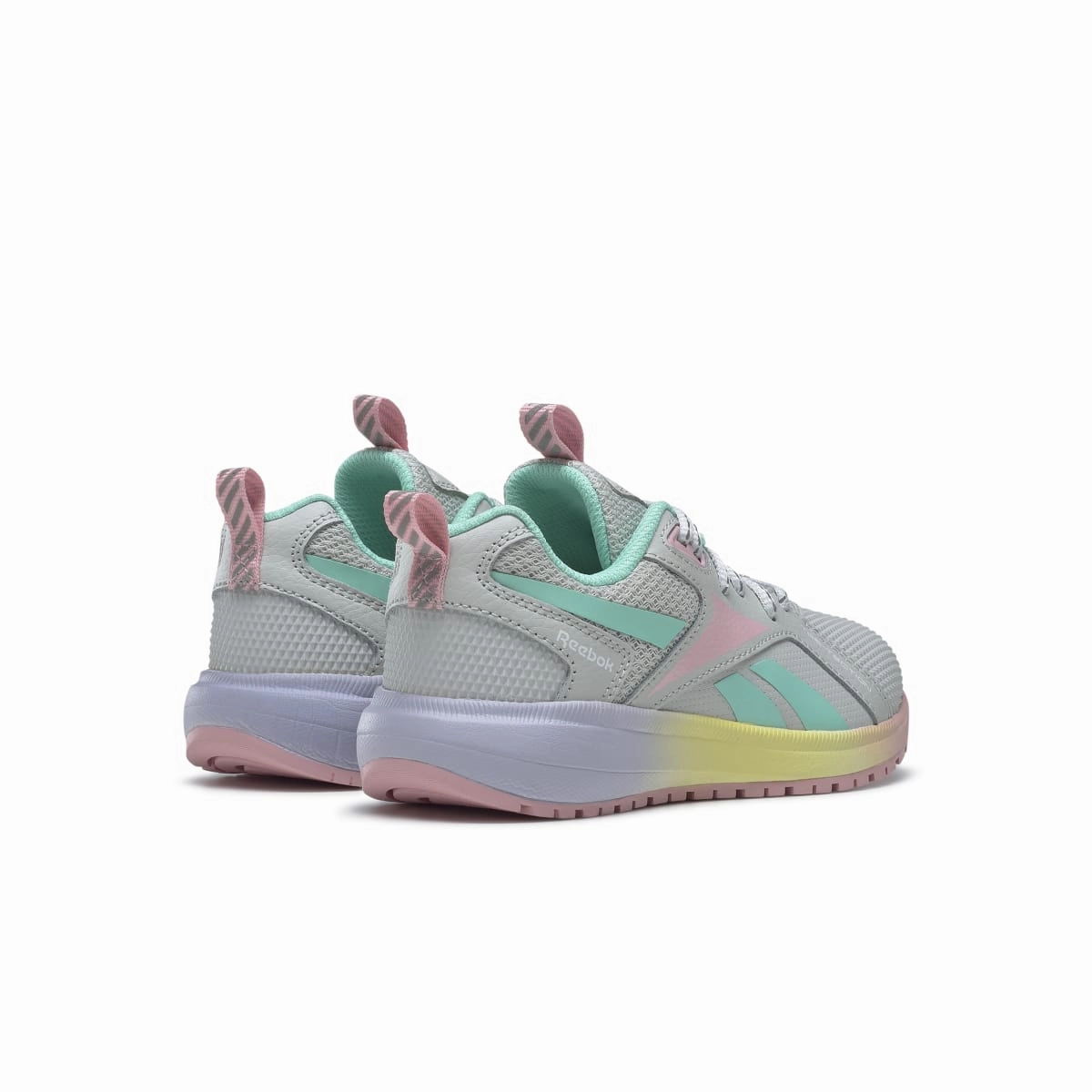 Relax Fit PaddedCollar REEBOK HQ4007 DURABLE XT KID'S (Medium) Grey/Pink/Mint Leather & Rubber Running Shoes