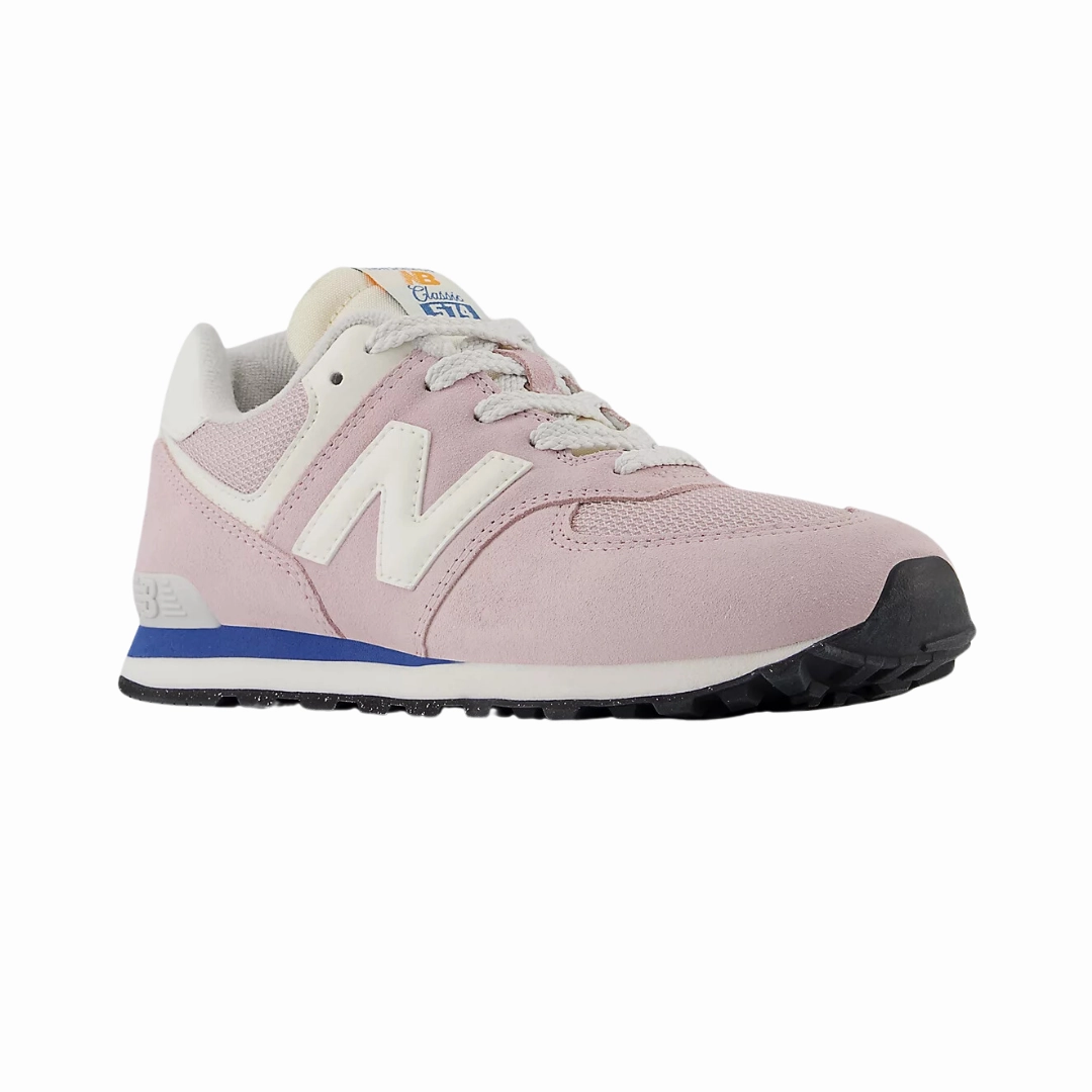 Baby shower kids' shoes jungle - trekking - rainforest shoes NEW BALANCE GC574VPK-W 574 v1 JR'S (Wide) Twilight Haze/Sea Stone Leather & Mesh Lifestyle Shoes