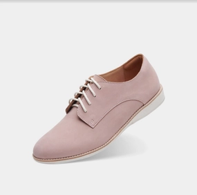 Indoor Comfort Range Step Rollie Derby Snow Pink Leather