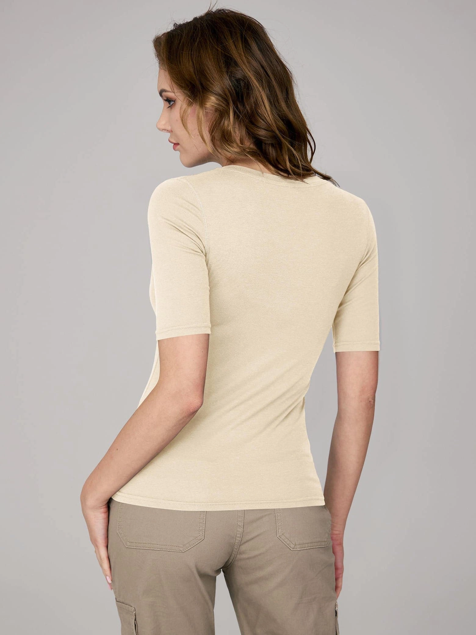 Best Casual Work Boots Amoretu Women's V Neck Ribbed Fitted Tunic Tops