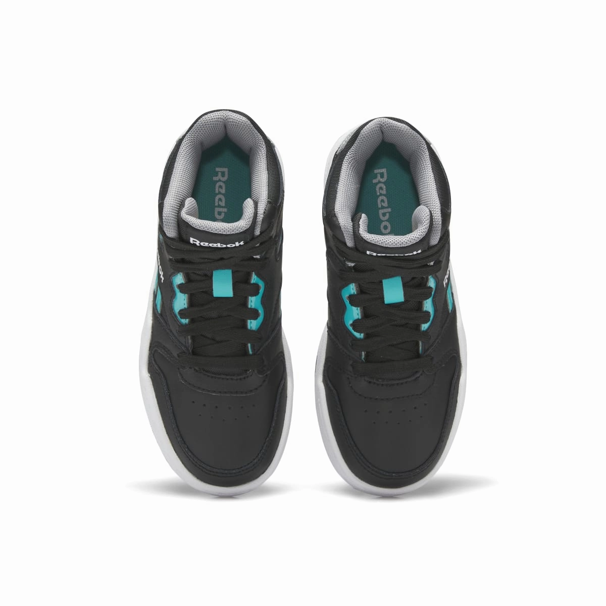 Stripe Mood Creek Run REEBOK GX1456 BB4500 COURT KID'S (Medium) Black/Grey/Teal Synthetic & Leather Basketball Shoes