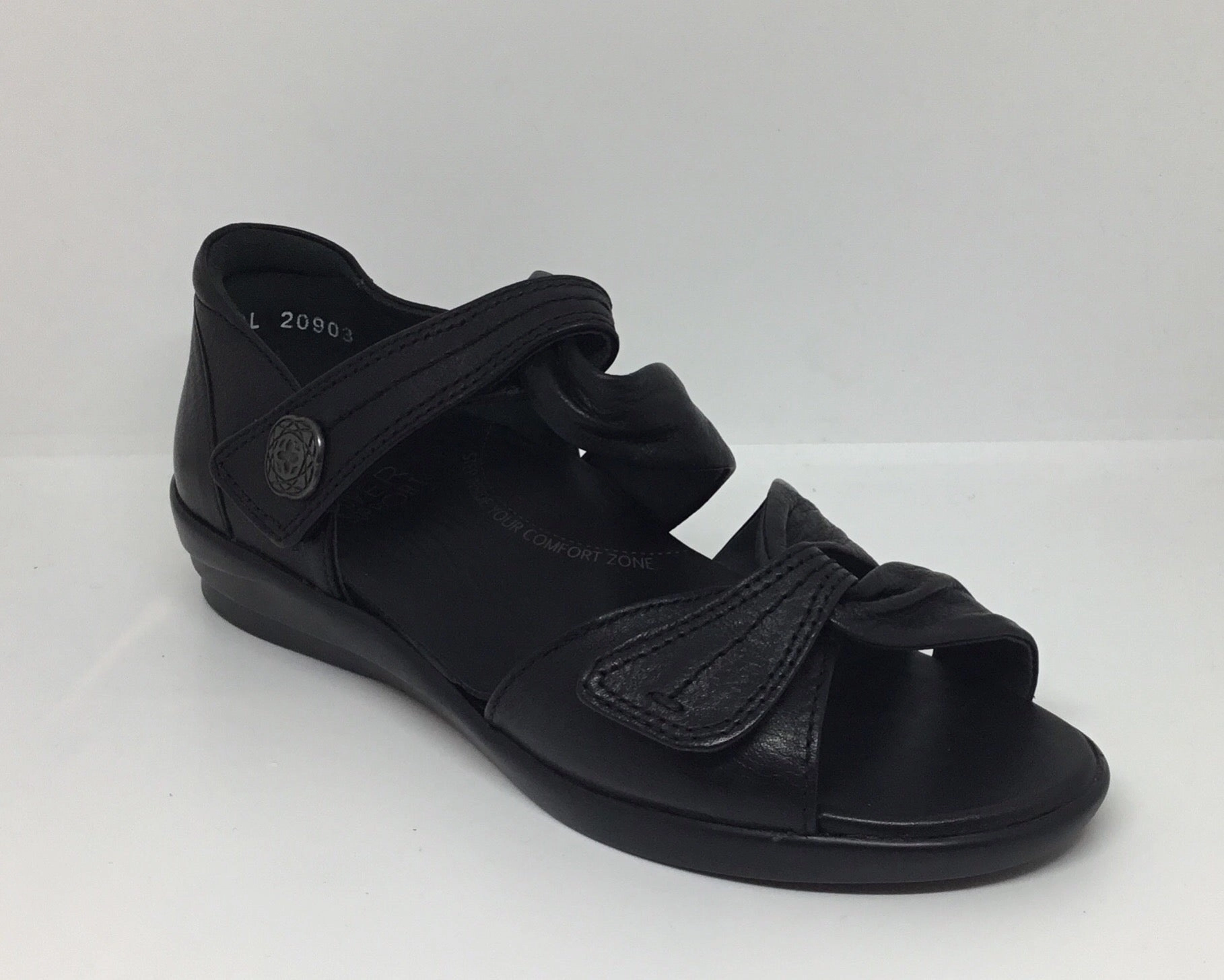 Ziera Doxie ~ Greige ~ Black ~ Leather Drive Ease