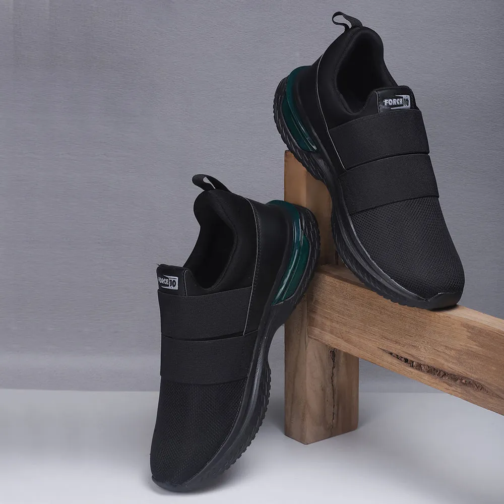 Training Shoes Good For Running Force 10 Black Sports Non Lacing Walking Shoes For Men BLAKES-2E By Liberty