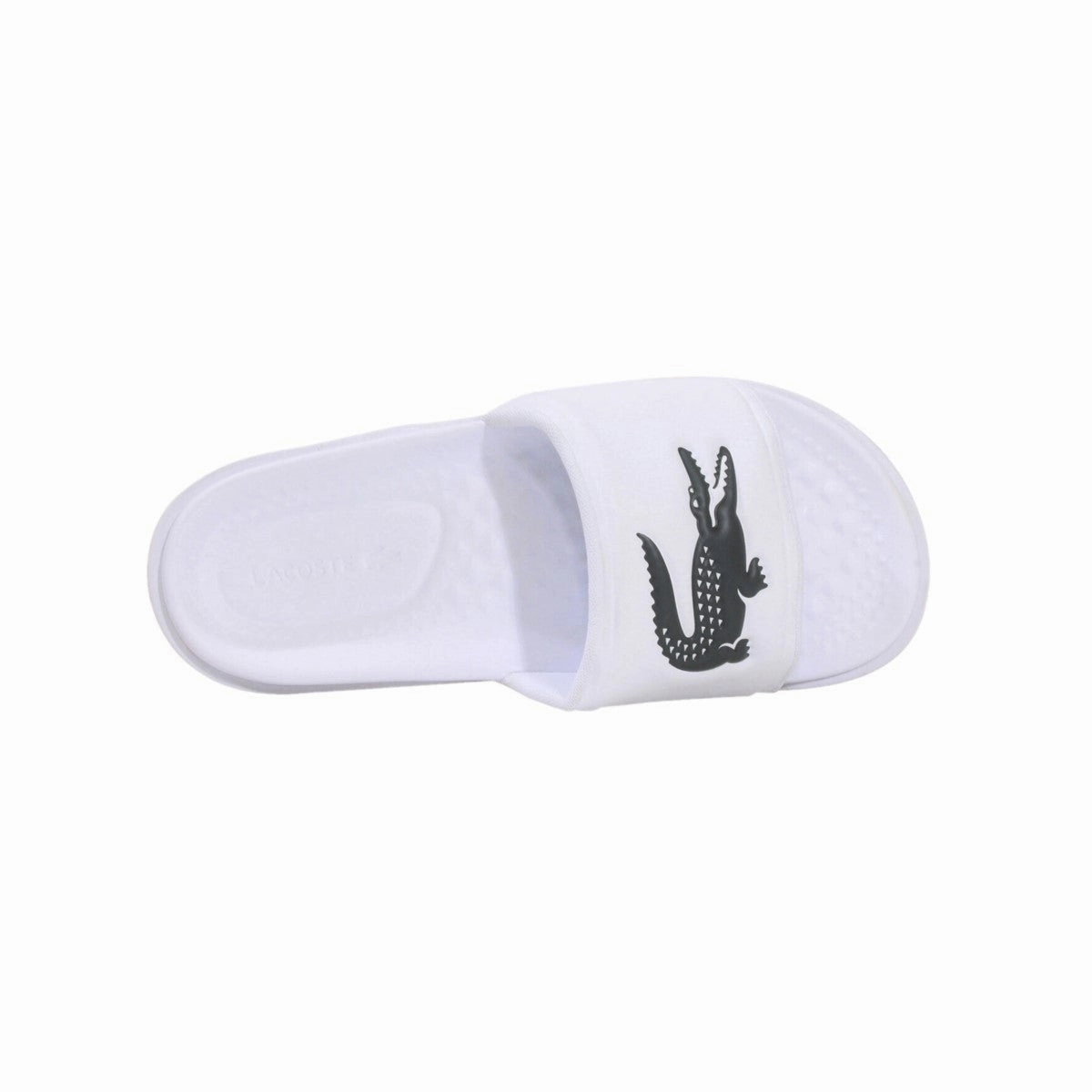 Cozy Step LACOSTE 7-43CMA00201R5 CROCO DUALISTE LOGO STRAP 0922 MN'S (Medium) White/Dark Green Synthetic Slide