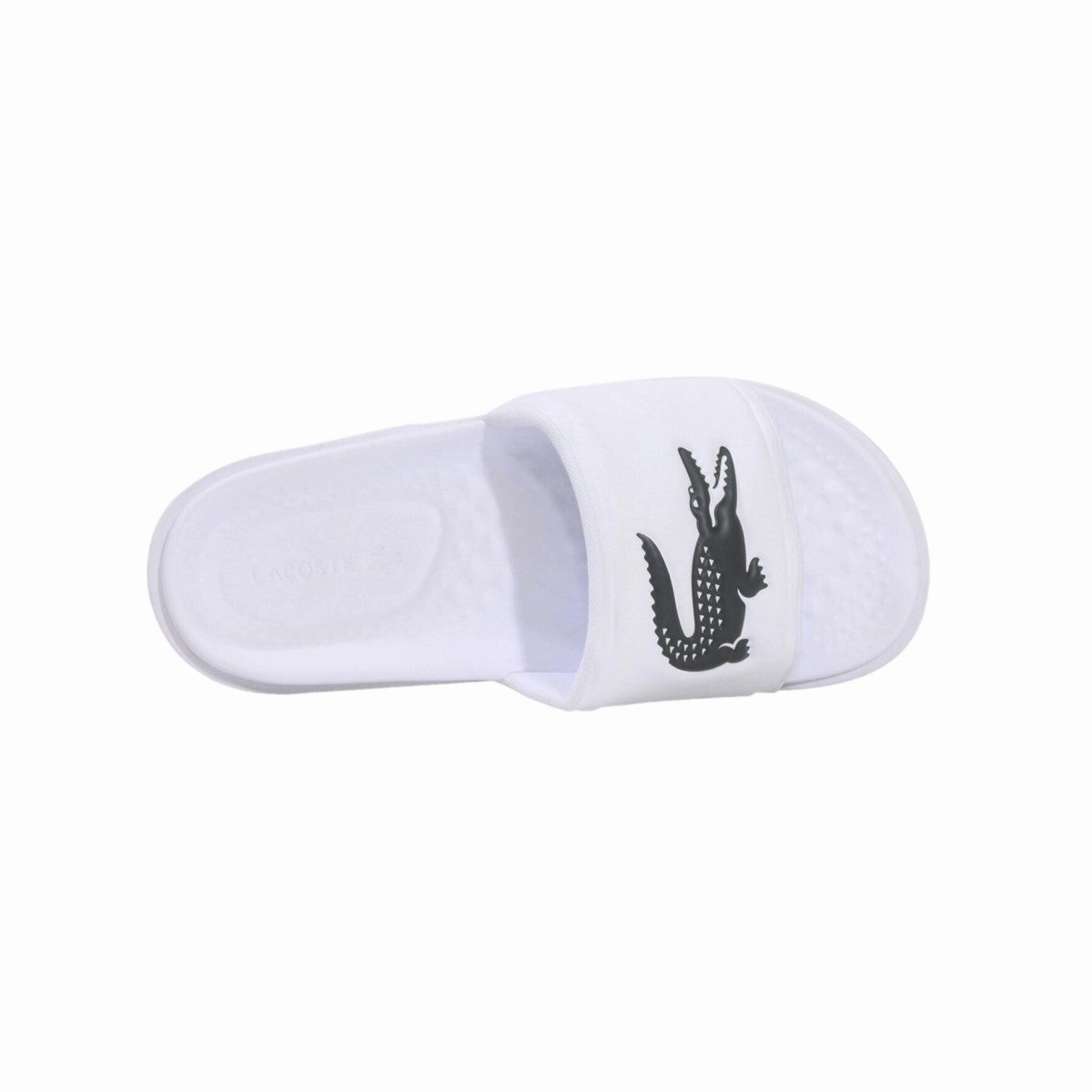 LACOSTE 7-43CMA00201R5 CROCO DUALISTE LOGO STRAP 0922 MN'S (Medium) White/Dark Green Synthetic Slide Petal Path