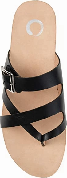 Journee Collection Womens Madrid Wedge Sandal  Color Black Size 7.5M Asics Foundation Shoes