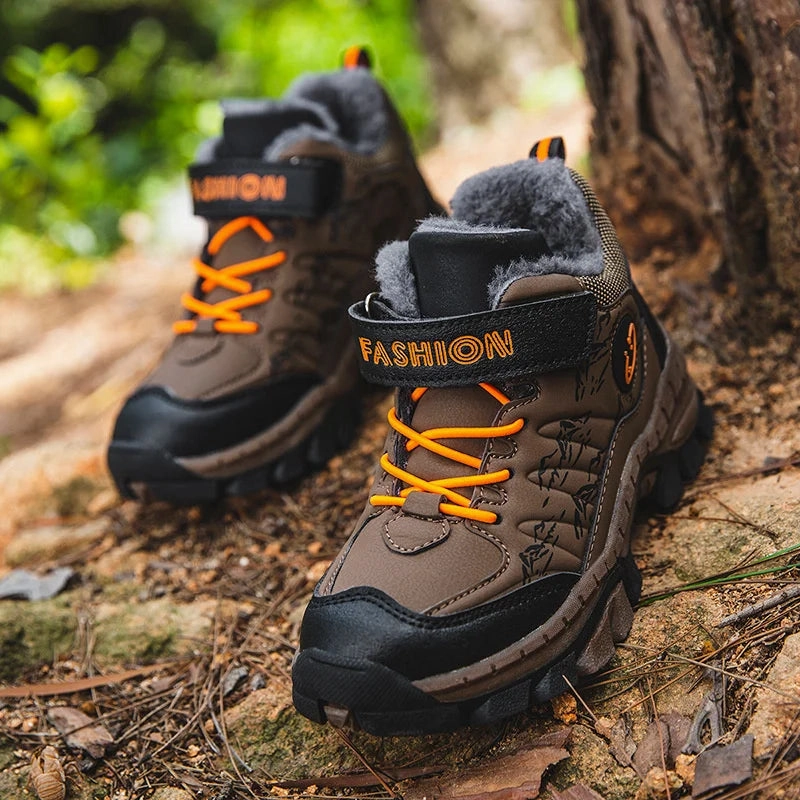 Children Hook And Loop Printed Design Fur shoes Ghost 14 Running Shoes