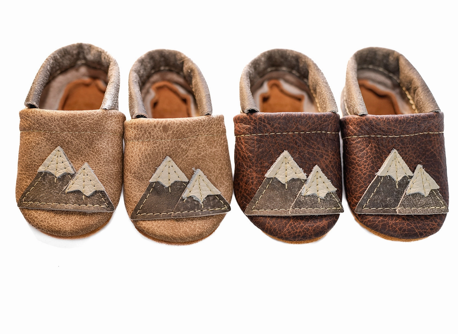 Funky High Heels Sable & Latte Mountains Leather Shoes Moccs Baby and Toddler